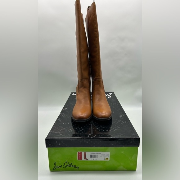 1278- Sam Edelman Prina2 Whiskey Lea Leather Boots Size 6 Wide Calf NWT - Picture 10 of 13